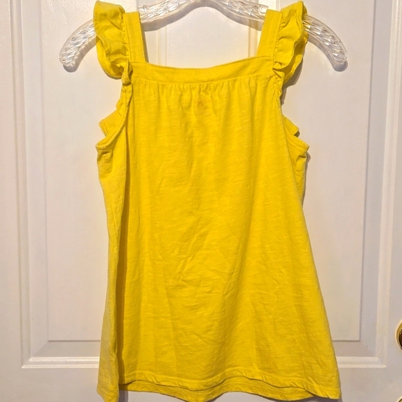Cat & Jack, Tank Top, Ruffled, Sz 10-12 Yellow, Square Neckline, Casual, Comfort - Picture 7 of 7